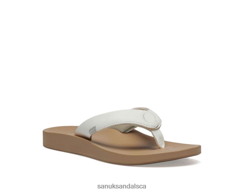 Sanuk V42F867 White/Tan Cosmic Yoga Mat(Synthetic) White-Tan