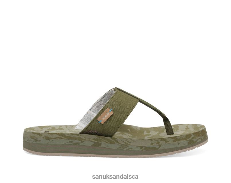 Sanuk V42F874 Dark Olive Islay St Plus Stripe