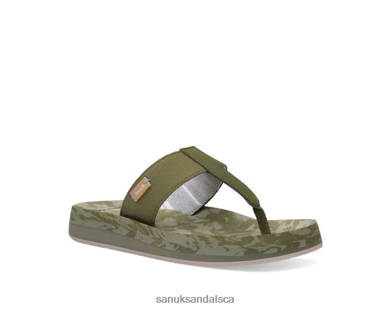 Sanuk V42F874 Dark Olive Islay St Plus Stripe