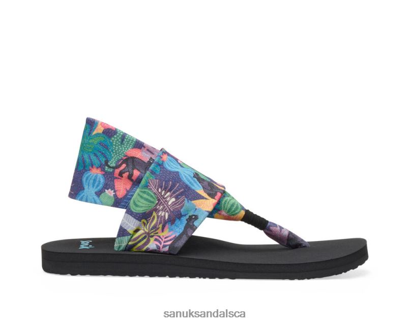 Sanuk V42F8103 Black Multi Sling St Tropical Jaguar