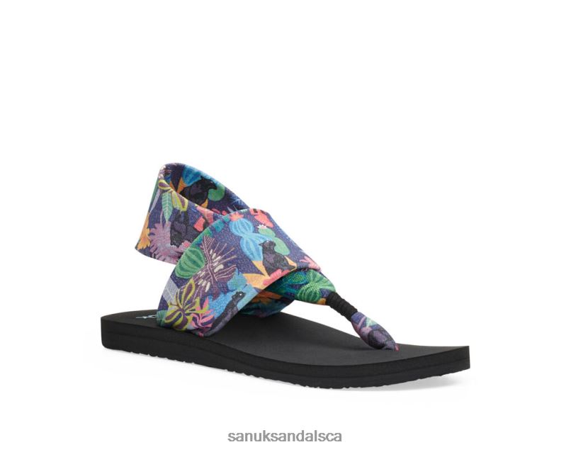 Sanuk V42F8103 Black Multi Sling St Tropical Jaguar