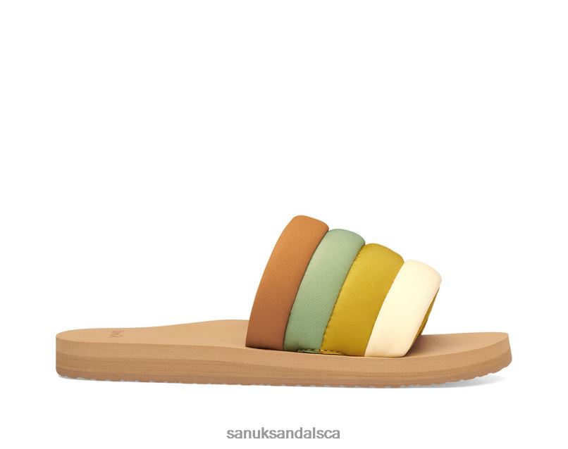 Sanuk V42F883 Sage/Mustard Puff N Slide St Sage-Mustard
