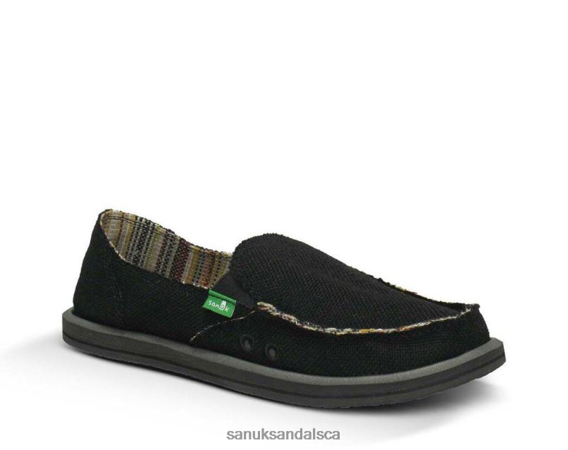 Sanuk V42F816 Black Donna Hemp