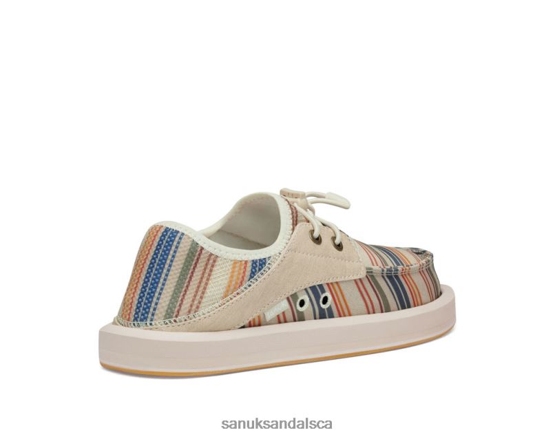 Sanuk V42F8105 Beige Coastal Stripe Boatie St Print